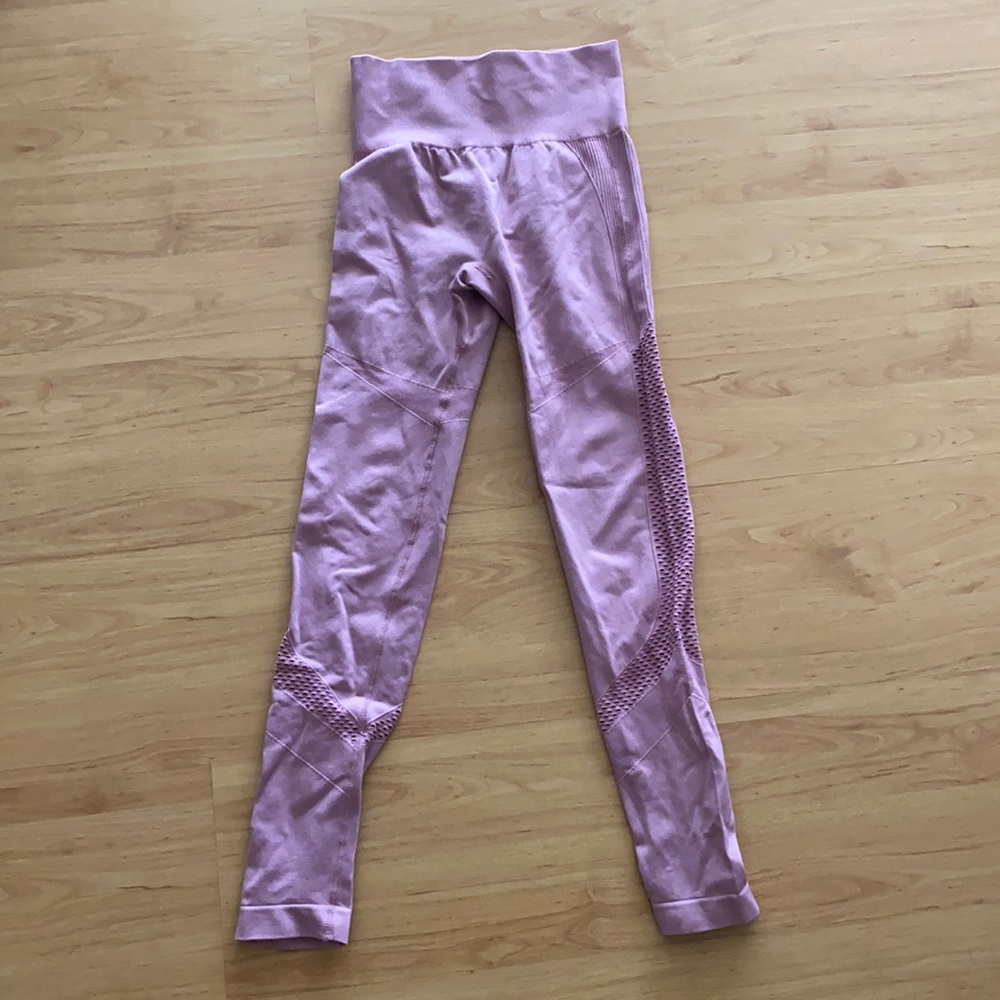 Light pink colored high waisted leggings
